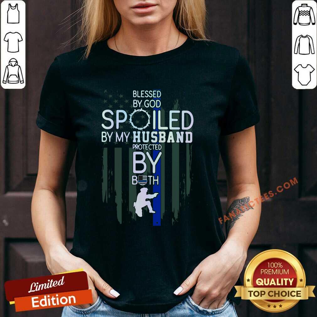 Premium Police Blesses By God Spoiled By My Husband Protected By Both Shirt - Image 4