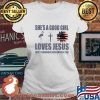 She's A Good Girl Love Jesus Love Flamngocs And American Too Shirt Ladies tee