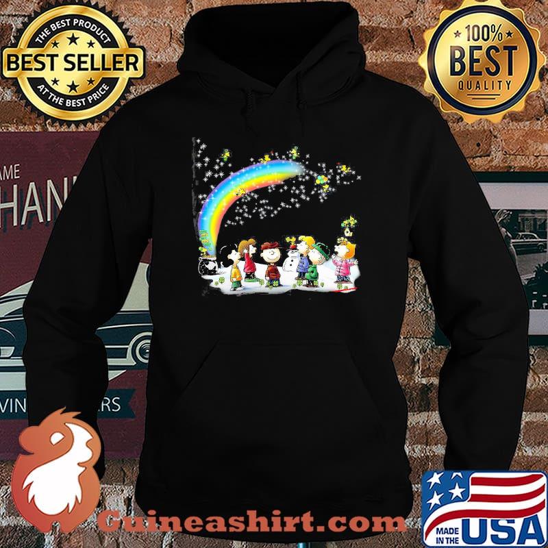 Snoopy Woodstock And Friends Snowman Rainbow Shirt Hoodie