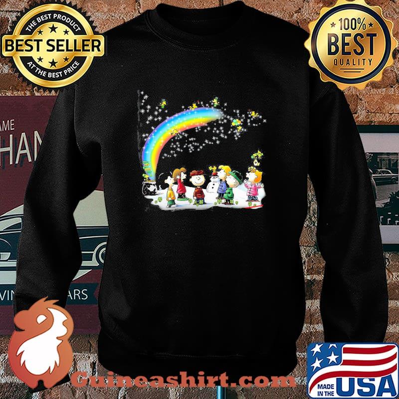 Snoopy Woodstock And Friends Snowman Rainbow Shirt Sweater