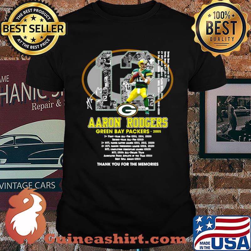 12 Aaron Rodgers Green Bay Packers 2005 thank you for the memories signatures s Unisex