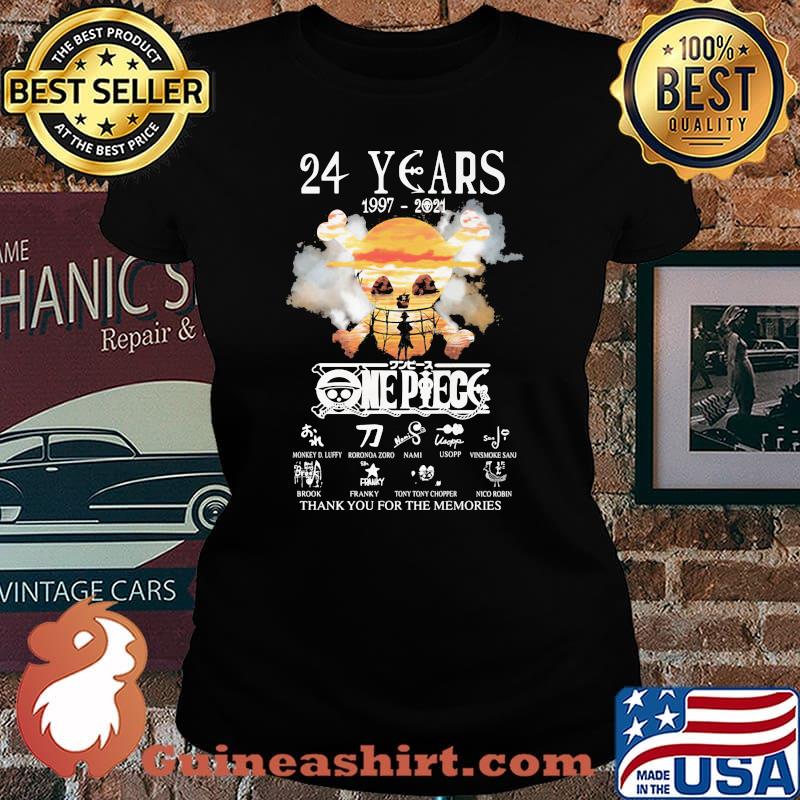 24 Years 1997 2021 One Peck Thank You For The Memories Skull Shirt Laides tee