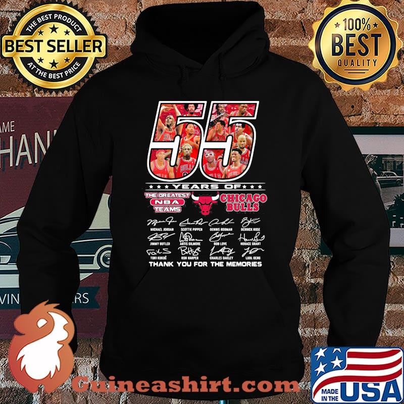 55 Years Of The Greatest Team Chicago Bulls Thank You For The Memories Signature Shirt Hoodie