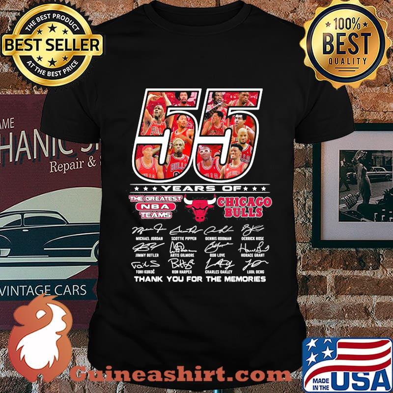 55 Years Of The Greatest Team Chicago Bulls Thank You For The Memories Signature Shirt