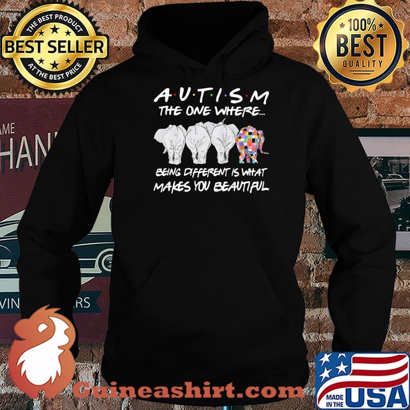 Autism The Oe Where Being Different Is What Makes You Beautiful Elephant Shirt Hoodie