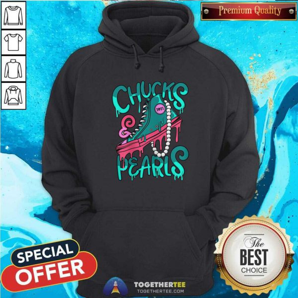 Awesome President Kamala Harris Chucks And Pearls 2021 Shirt - Image 3