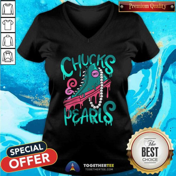 Awesome President Kamala Harris Chucks And Pearls 2021 Shirt - Image 4