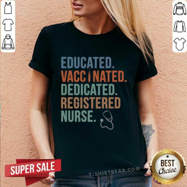 Cheated Education Vaccinated 3 Dedicated Registered Nurse Shirt - Image 3
