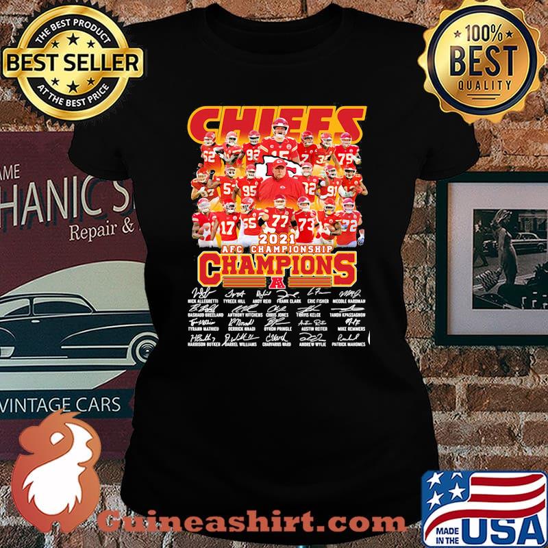 Chiefs 2021 Afc Championship Champions Signature Shirt Laides tee