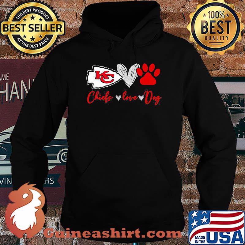 Chiefs Love Dogs Heart Red Football Shirt Hoodie