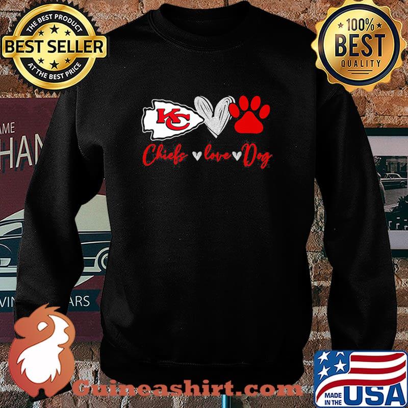 Chiefs Love Dogs Heart Red Football Shirt Sweater