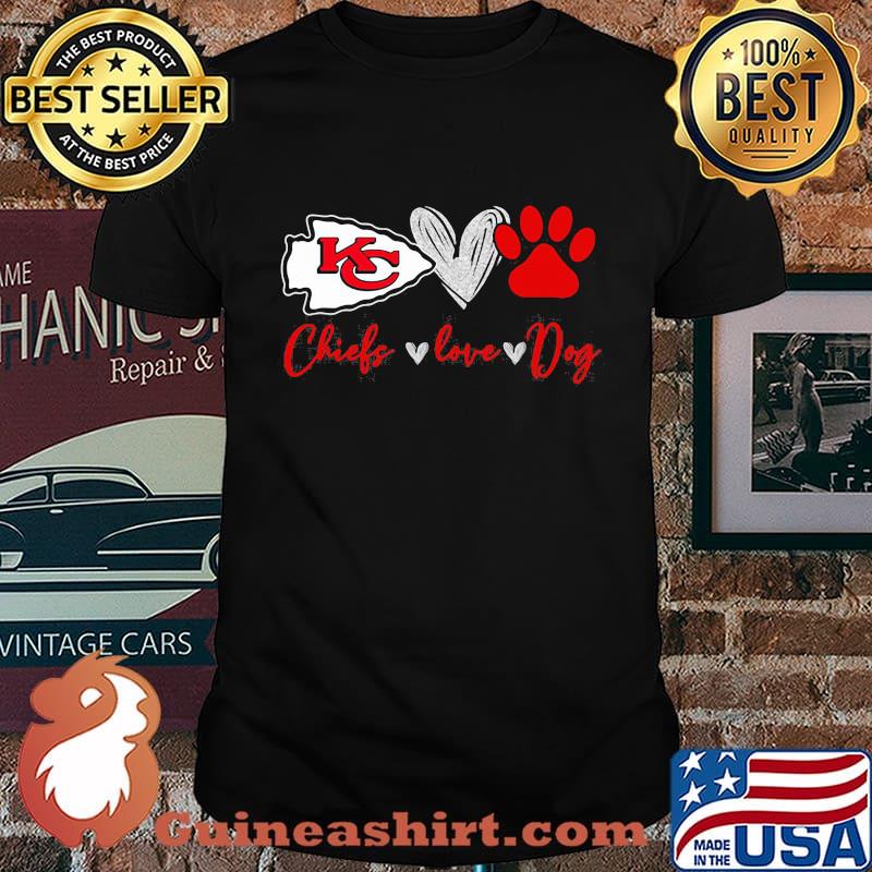 Chiefs Love Dogs Heart Red Football Shirt