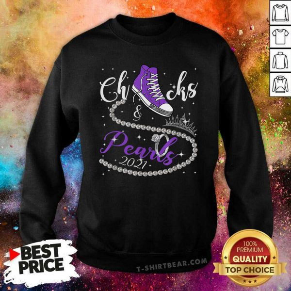 Confident Purple Chuck And Pearls Kamala Harris 2021 Shirt - Image 2