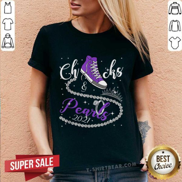 Confident Purple Chuck And Pearls Kamala Harris 2021 Shirt - Image 3