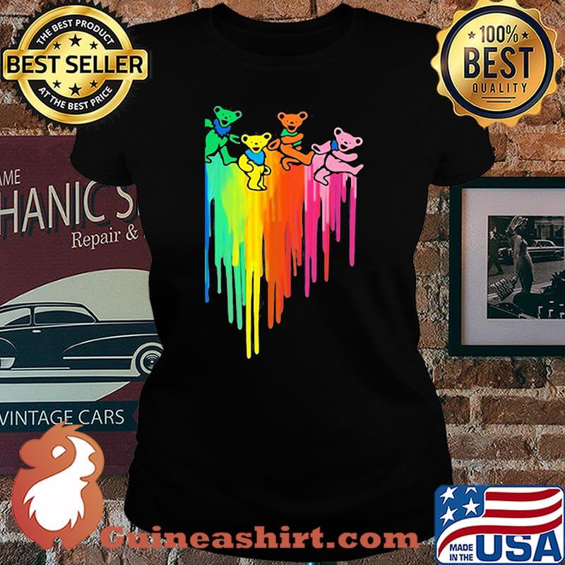 Dacing Bear Grateful Dead Rainbow Shirt Laides tee
