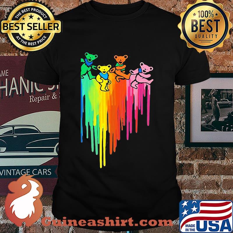Dacing Bear Grateful Dead Rainbow Shirt