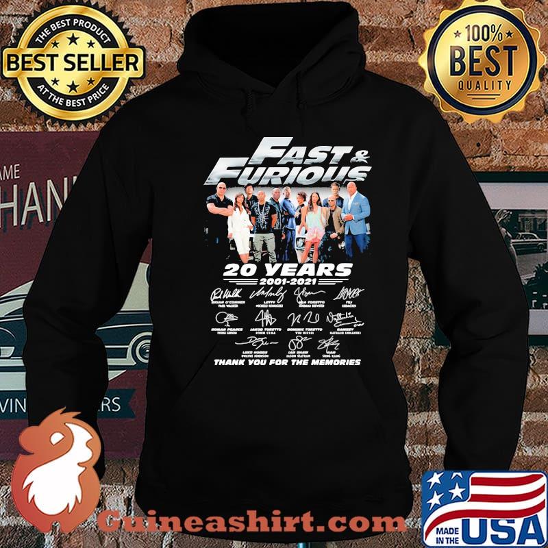 Fast And Furious 20 Years 2001 2021 Signature Thank You For The Memories Shirt