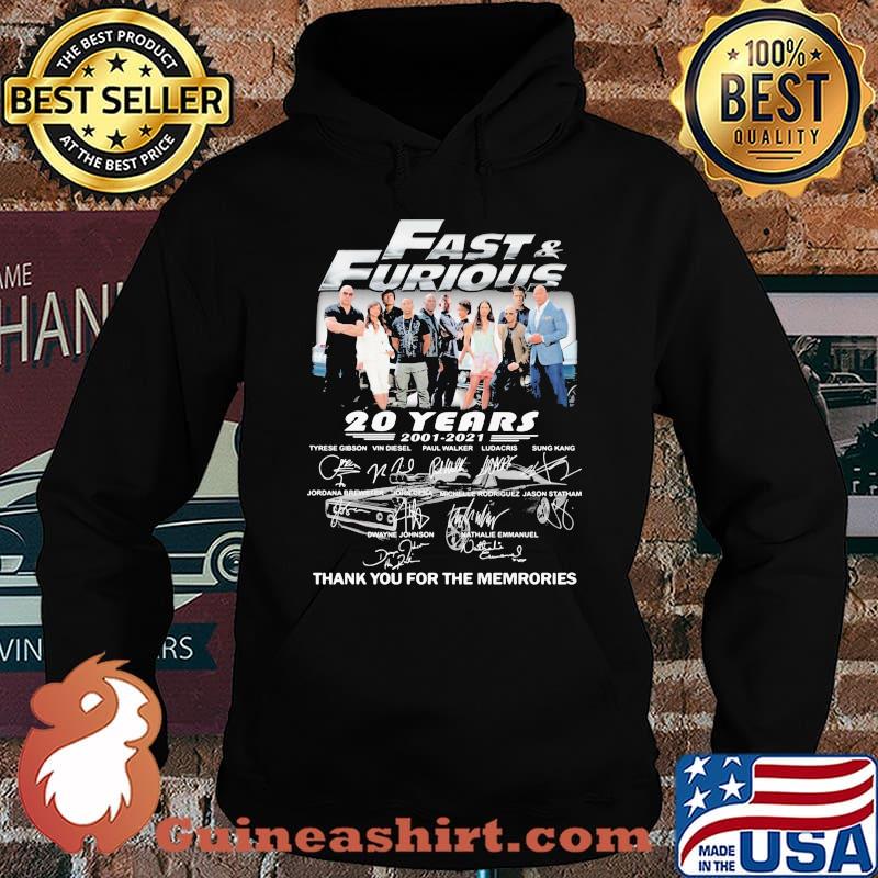 Fast And Furious 20 Years 2001 2021 Thank You For The Memories Signature Shirt Hoodie