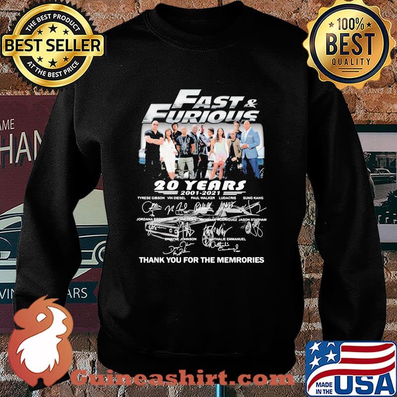 Fast And Furious 20 Years 2001 2021 Thank You For The Memories Signature Shirt Sweater