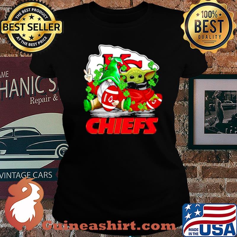 Gnome And Baby Yoda Chiefs Football Patrick’s Day s Laides tee