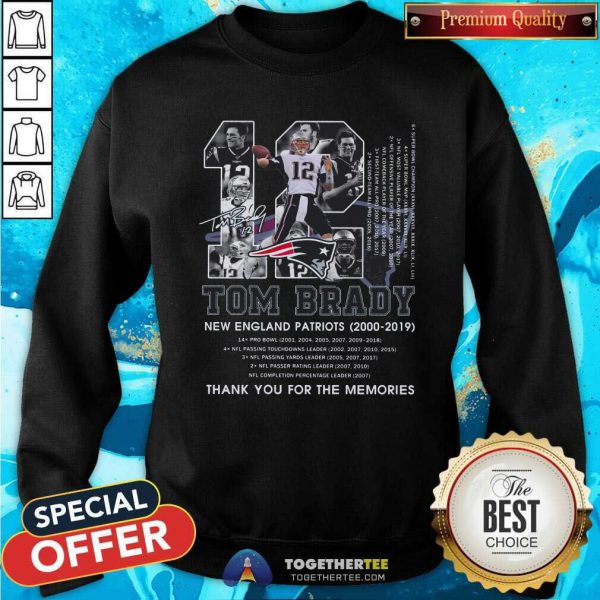 Hot 12 Tom Brady New England Patriots 2000 2019 Thank You For The Memories Signature Shirt - Image 5