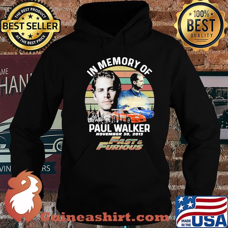 In Memory Of Paul Walker November Fast And Furious Vintage Sunset Shirt