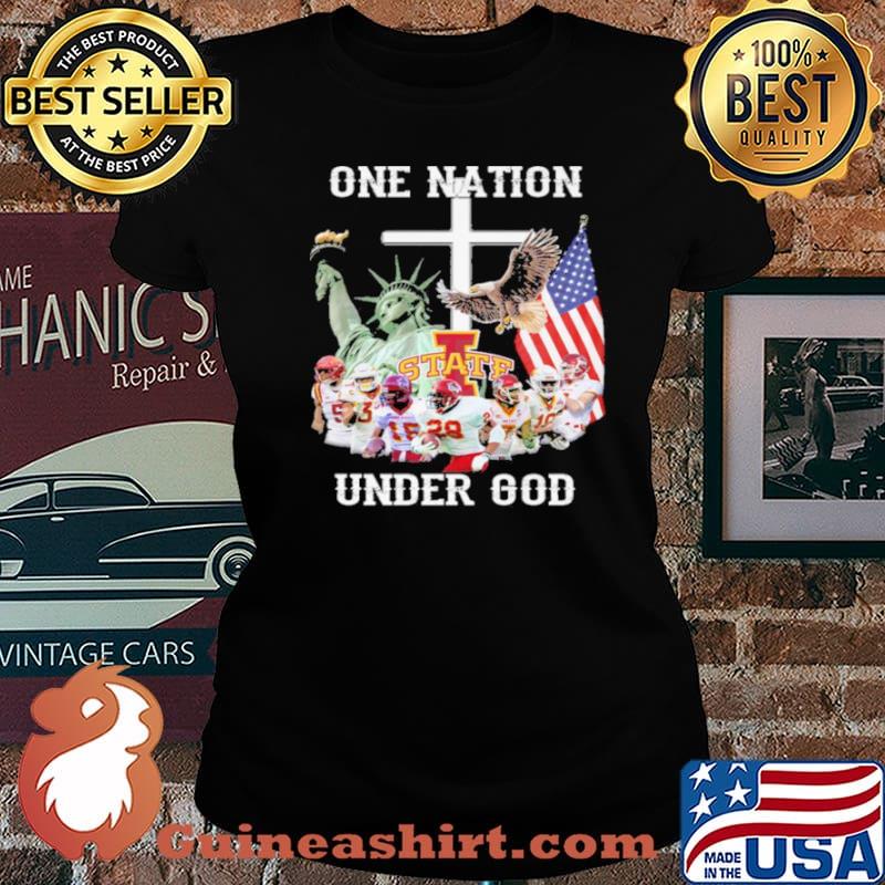 Iowa State Cyclones one nation under god American flag 2021 s Laides tee