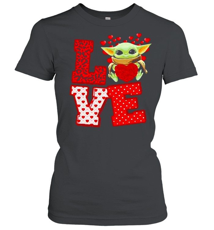 Love Baby Yoda Star Wars Heart Valentine Day shirt - Image 2