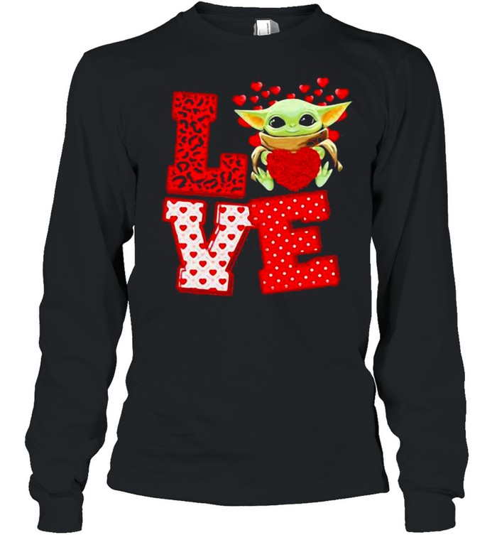 Love Baby Yoda Star Wars Heart Valentine Day shirt - Image 3