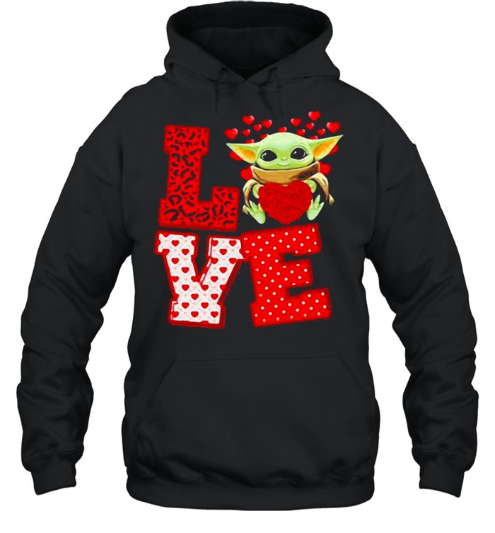 Love Baby Yoda Star Wars Heart Valentine Day shirt - Image 5