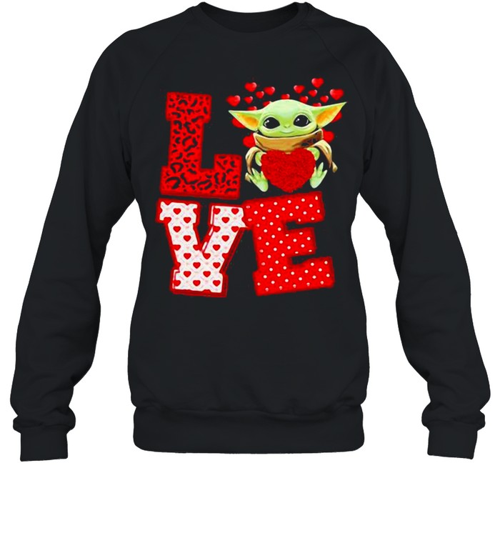 Love Baby Yoda Star Wars Heart Valentine Day shirt - Image 4