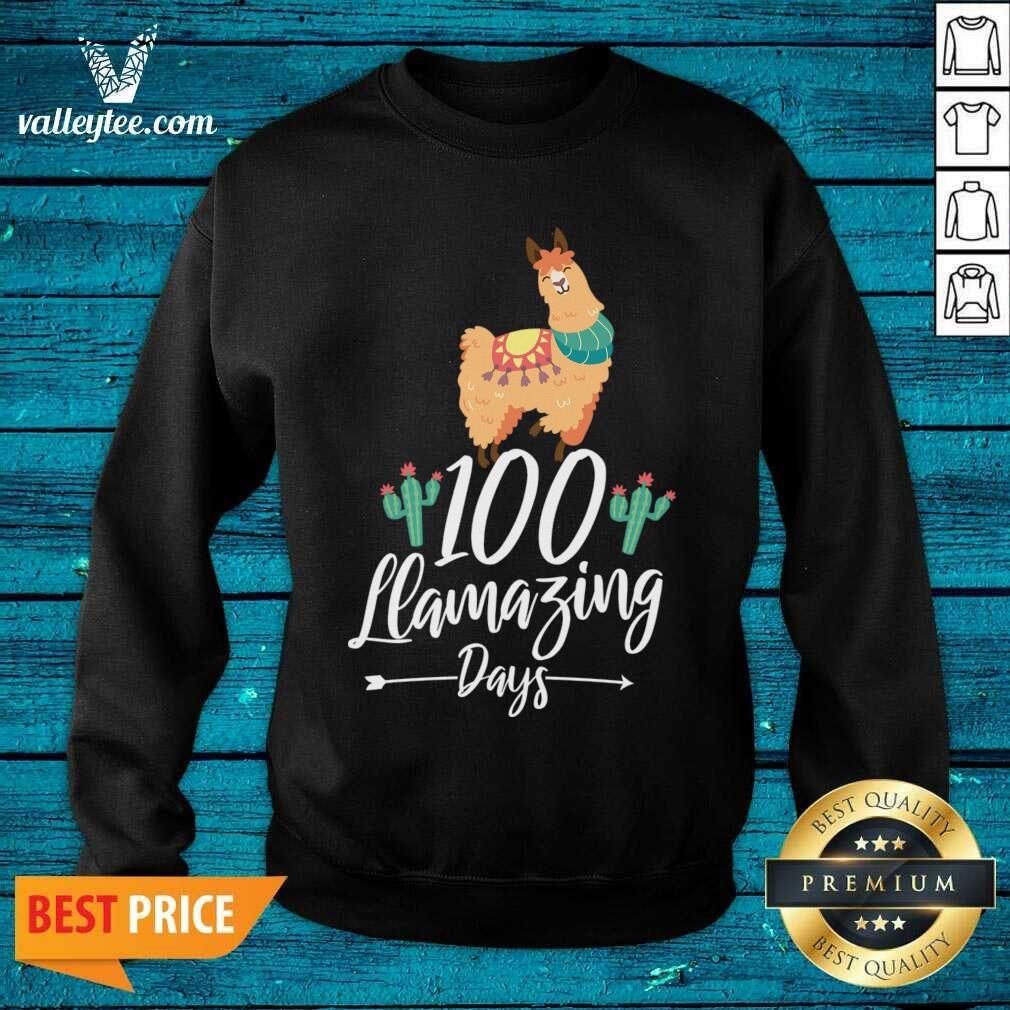Lovely 100 Llamazing Days Llama 100th Day of School Teacher Kids Shirt - Image 5