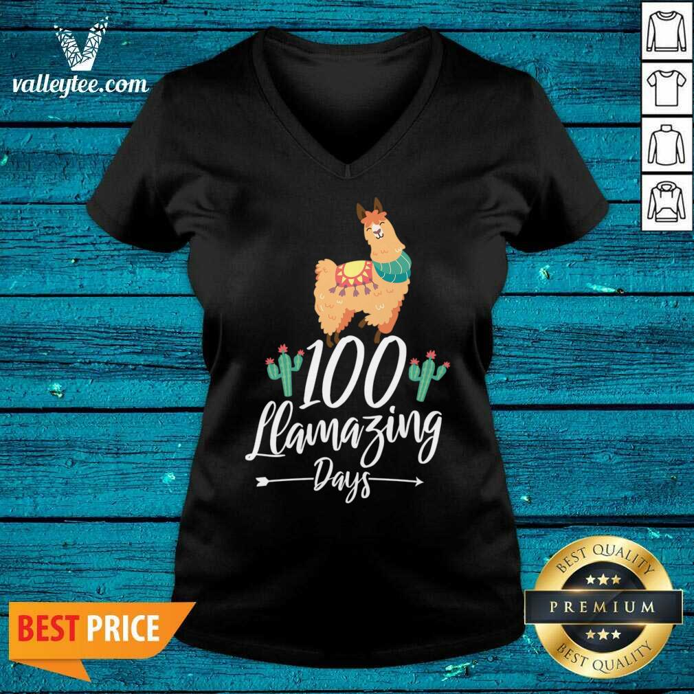 Lovely 100 Llamazing Days Llama 100th Day of School Teacher Kids Shirt - Image 3