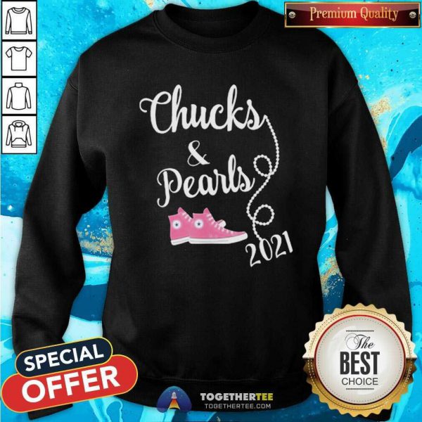 Perfect Converse Sneakers Chucks And Pearls 2021 Kamala Harris Shirt - Image 5