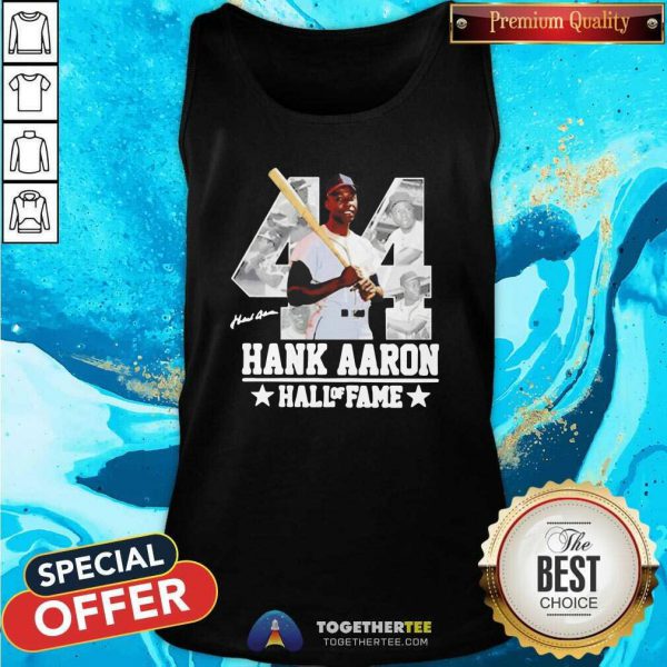 Perfect Hank Aaron 44 HOF Milwaukee Atlanta Baseball Jersey Hammer Aaron T-Shirt - Image 3