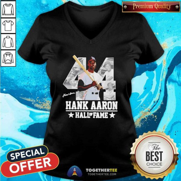 Perfect Hank Aaron 44 HOF Milwaukee Atlanta Baseball Jersey Hammer Aaron T-Shirt - Image 5