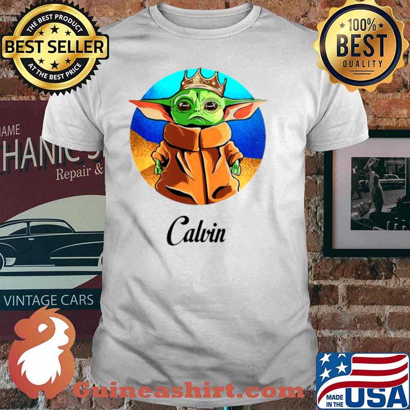Personalized baby yoda calvin shirt