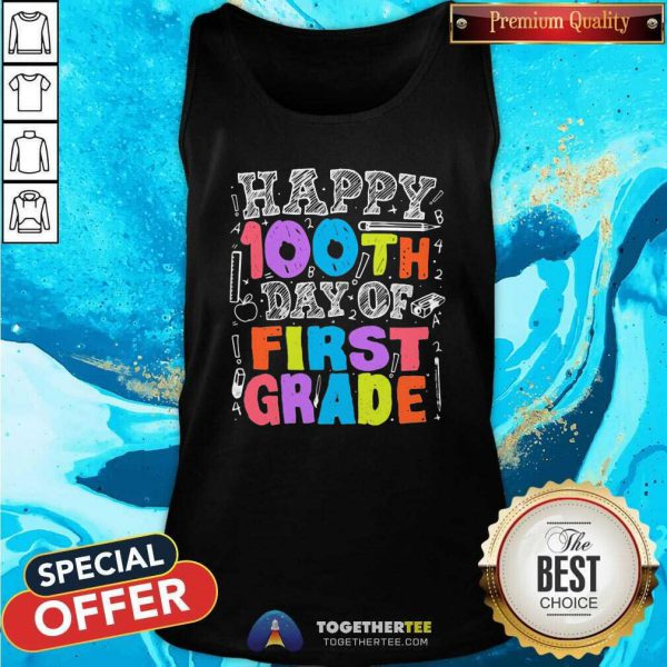 Pretty Happy 100th Day Of First Grade Math 2021 Shirt - Image 4
