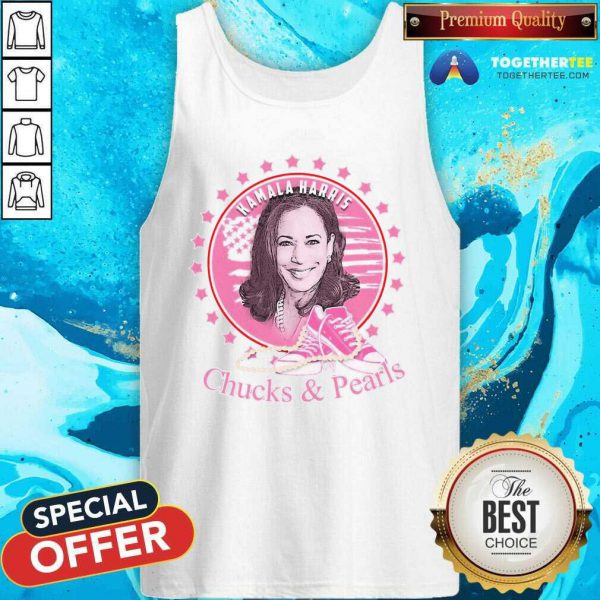 Pretty Kamala Harris Chucks And Pearls 2021 Pink America Shirt - Image 4