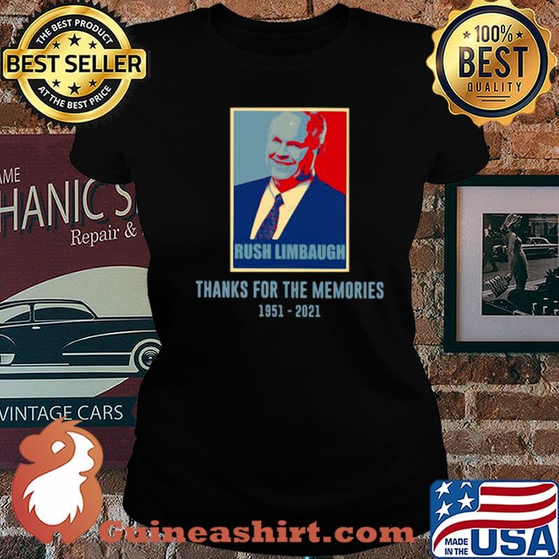 Rush Limbaugh Thanks For The Memories 1951 2021 Vintage s Laides tee