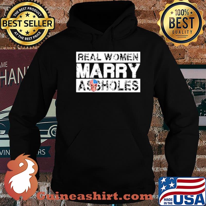 Skull American flag real woman Marry Assholes shirt