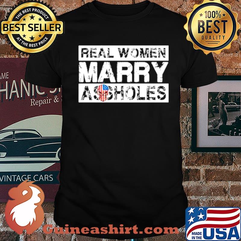 Skull American flag real woman Marry Assholes s Unisex