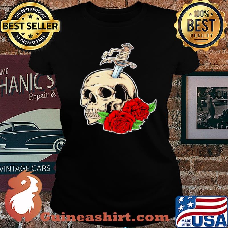 Skull shirt skull roses s Laides tee