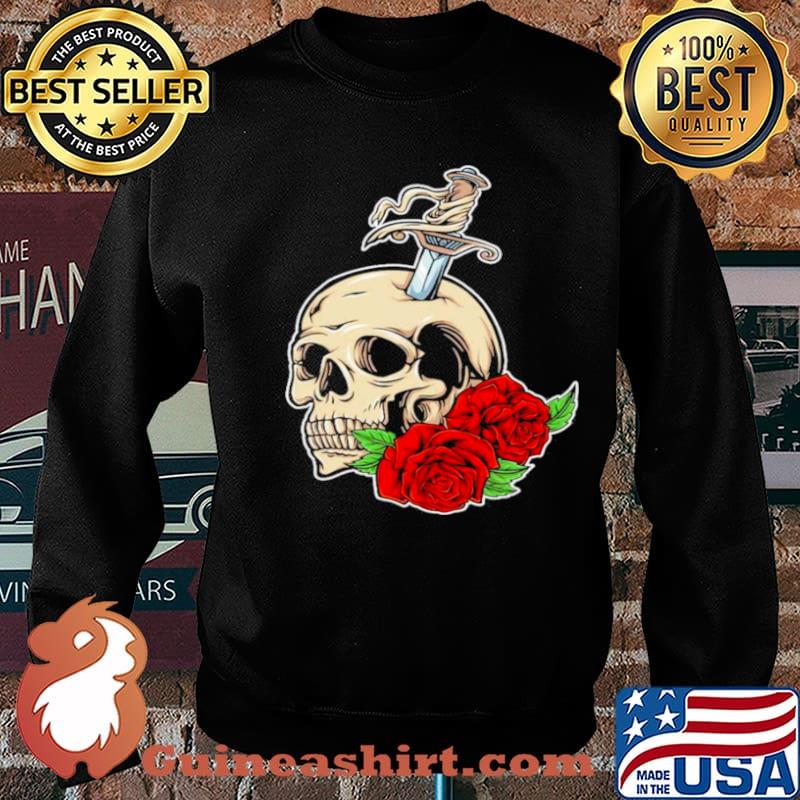 Skull shirt skull roses s Sweater