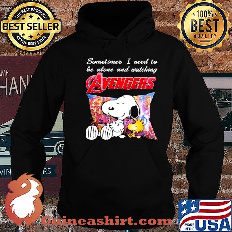 Snoopy And Woodstock Sometimes I Need To Be Alone And Watching Avengers shirt