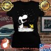 Snoopy With Woodstock Playing In The Snow Shirt Laides tee