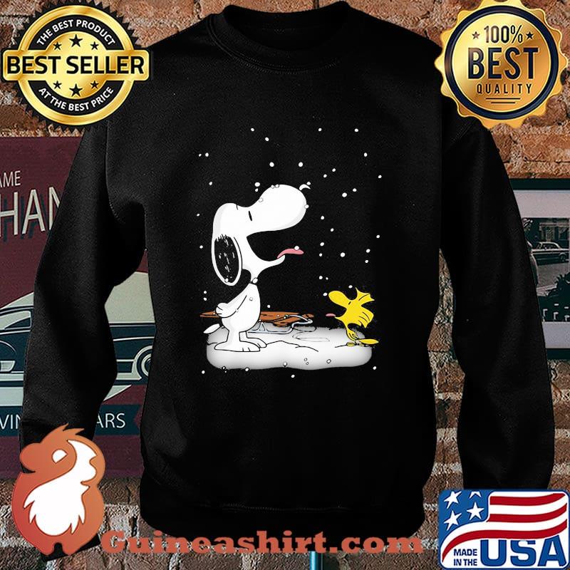 Snoopy With Woodstock Playing In The Snow Shirt Sweater