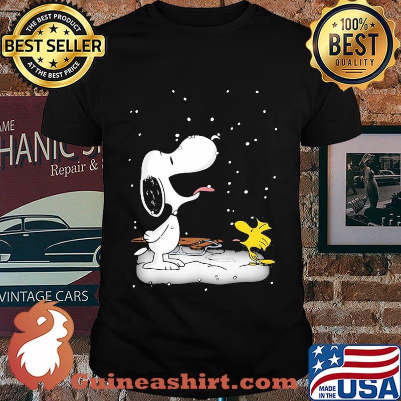 Snoopy With Woodstock Playing In The Snow Shirt