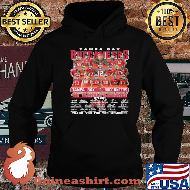 Tampa Bay Buccaneers 45th Anniversary 1976 2021 Signatures Thanks For The Memories shirt