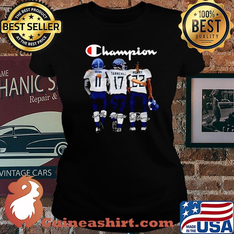 Tennessee Titans Champions Brown Tannehill Henry signatures s Laides tee